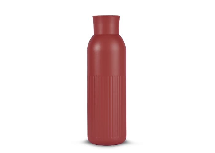 Bouteille isotherme acier recyclé 500 ml à personnaliser Tekla Push Rouge foncé